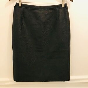 Carolina Herrera Paisley Embossed Pencil Skirt 4 black
